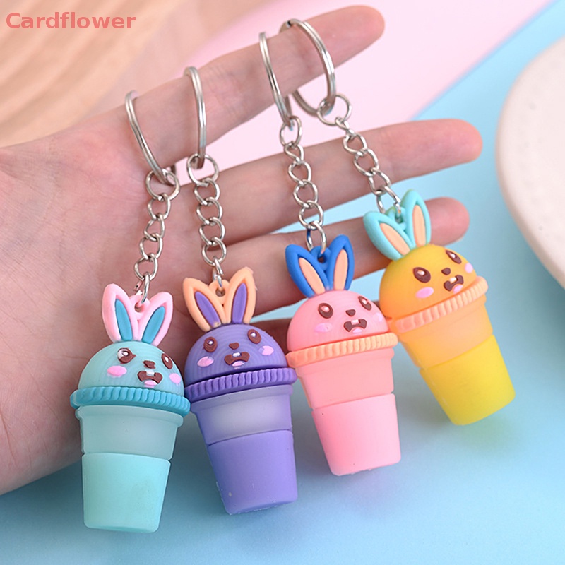 < Cardflower > Móc Khóa Hình Cây Kem Ba Chiều Sáng Tạo Trang Trí Túi Xách Mới