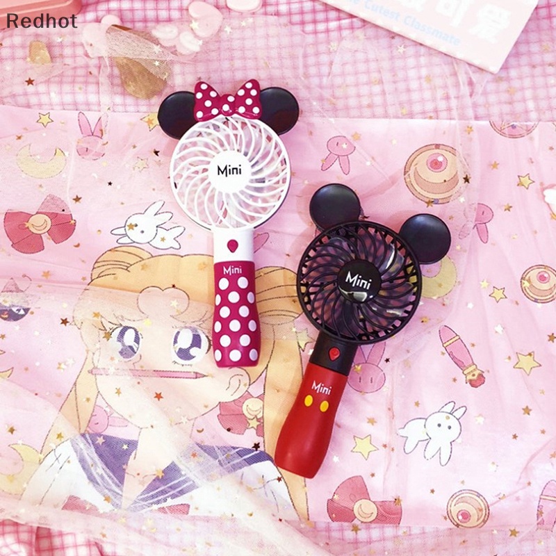 DISNEY &lt; Redhot &gt; Quạt Làm Mát Usb Di Động Hình Chuột Mickey Minnie Hoạt Hình Đáng Yêu