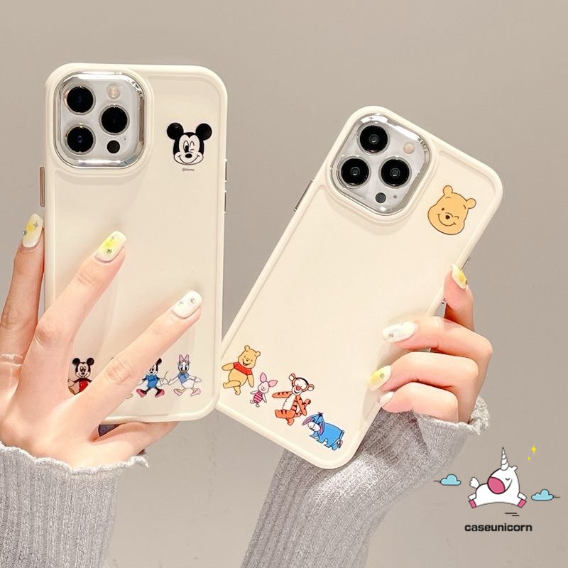 DISNEY Ốp Điện Thoại Viền Kim Loại Sang Trọng Cho IPhone 14 11 12 13 Pro MAX X XR 7 8 Plus XS MAX