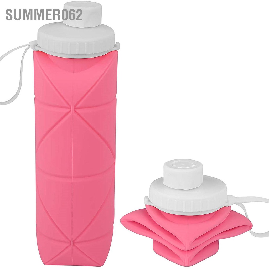 Summer062 Bình Nước Có Thể Gập Lại Mini Di Động Bằng Silicon Dung Tích Lớn Cho Thao Ngoài Trời