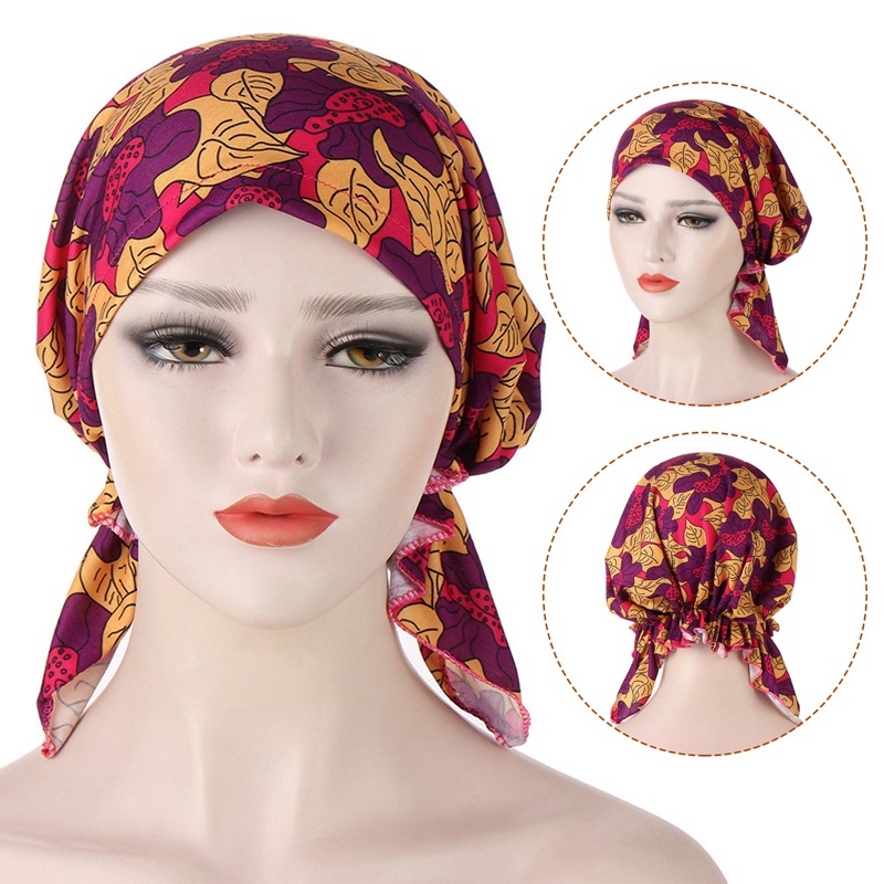 Ygt Mũ Turban Trùm Đầu Bằng Lụa Co Giãn Thời Trang Cho Nữ