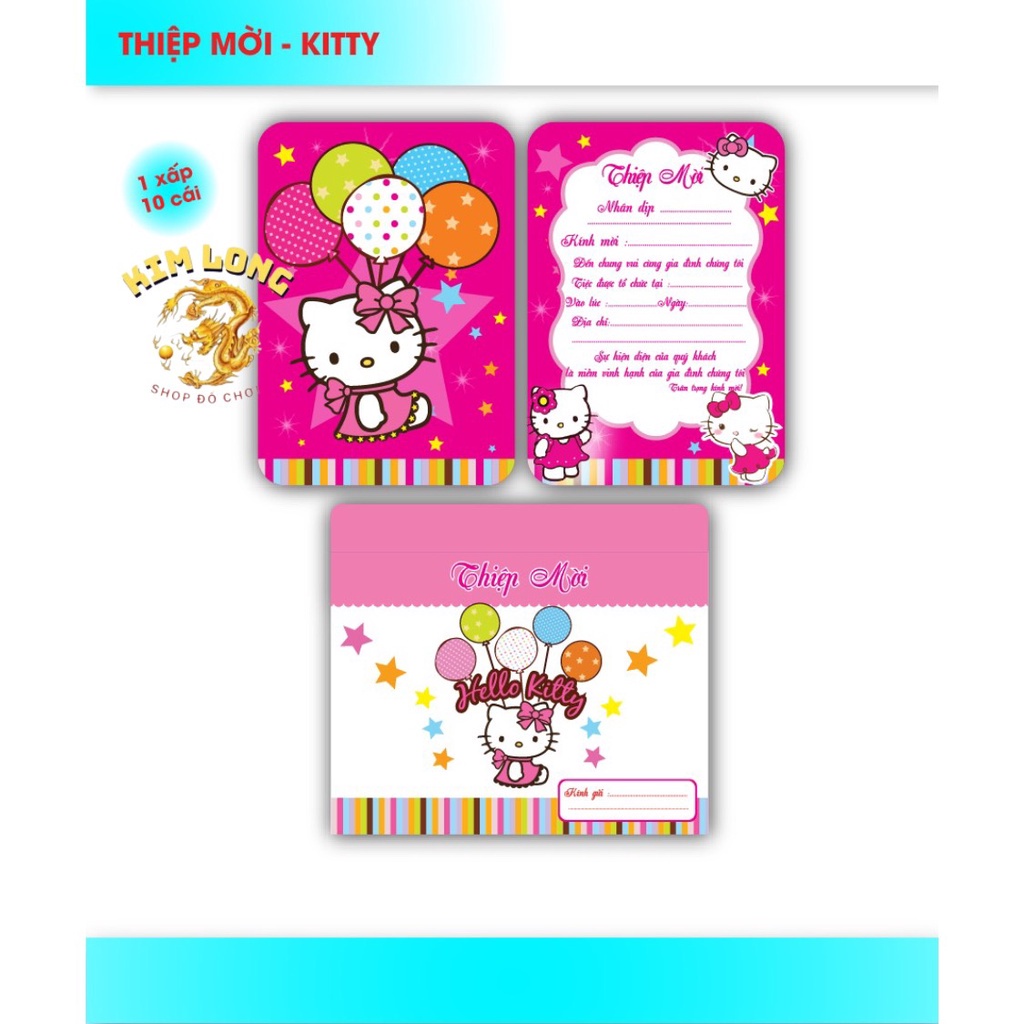 SÉT 10 THIỆP MỜI DỰ TIỆC SINH NHẬT THÔI NÔI ĐẦY THÁNG CHO BÉ HÌNH SIÊU NHÂN CHÓ CỨU HỘ CÔNG CHÚA DOREMON PONY KITTY