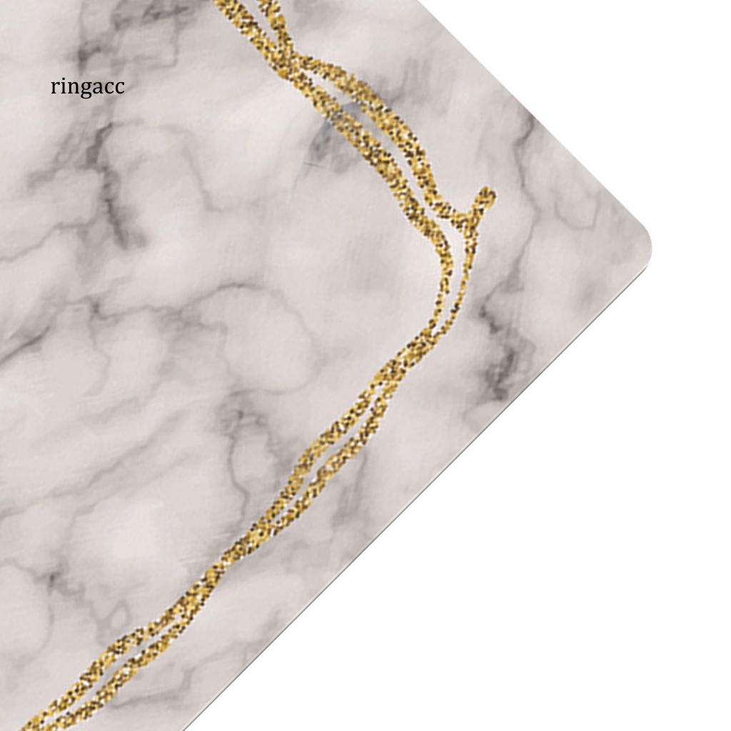 Rga Tấm Lót Chuột Bàn Phím Mềm Chống Trượt Bề Mặt Đá Cẩm Thạch Viền Màu Vàng Kim Dành Cho Gia Đình