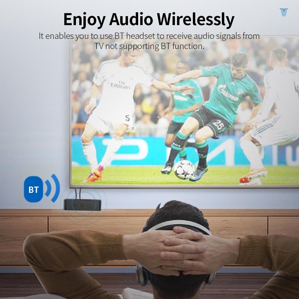 Bộ Truyền Tín Hiệu Âm Thanh BT 5.0 Với Khe Thẻ TF SPDIF / Đồng Trục / Aux Cho TV Máy Tính Để Bàn Màu Đen