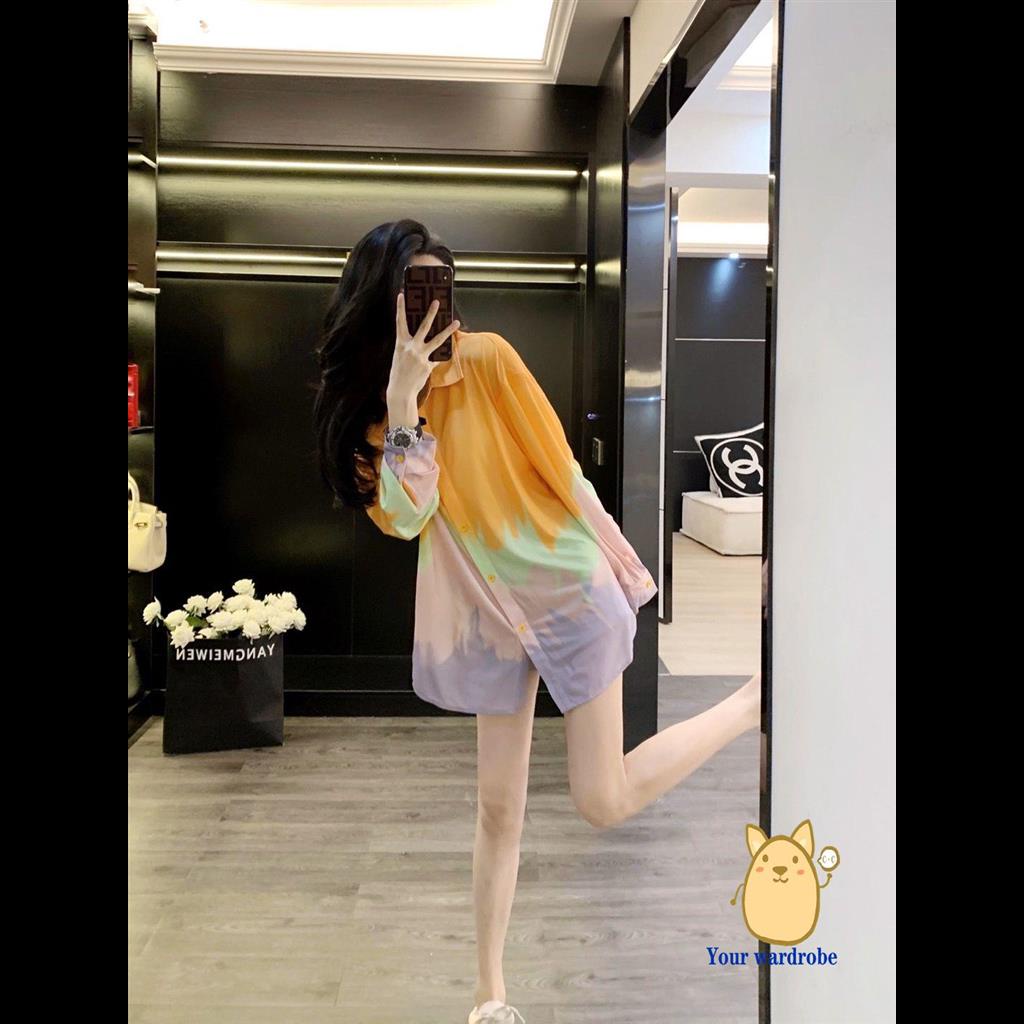 Áo Sơ Mi Chống Nắng Tay Dài Dáng Rộng Màu Gradient Phong Cách Thời Trang Mới 2023
