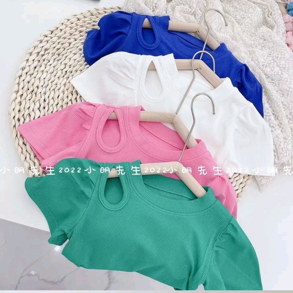 Áo Thun Tay Ngắn Cổ Tròn Họa Tiết Kẻ Sọc Thời Trang Mùa Hè Mới 2022 Dành Cho Bé Gái