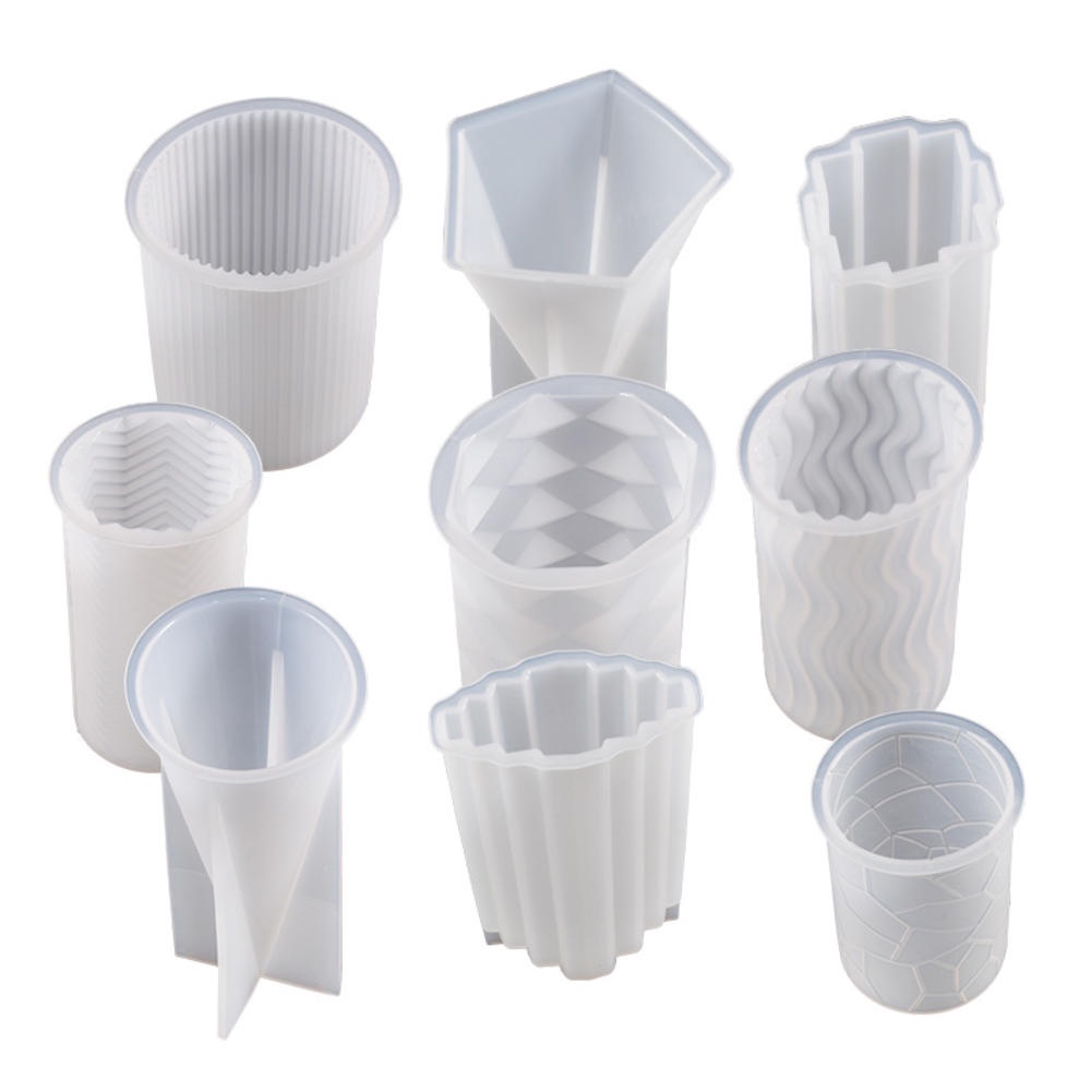 Khuôn Silicone Làm Nến Hình Trụ Tam Giác Gấp Được 12 Hình Dạng