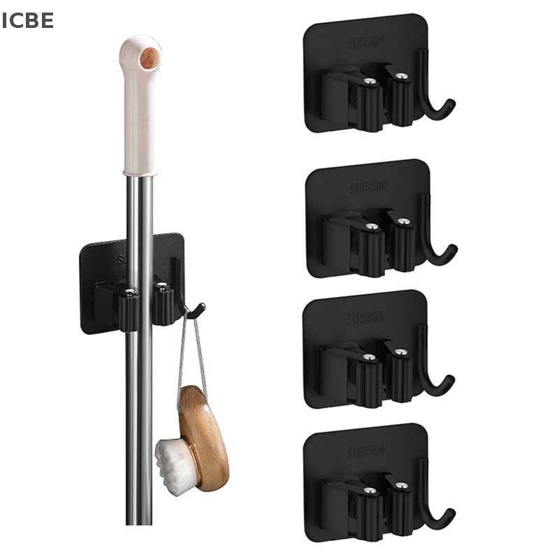 Móc Treo Cây Lau Nhà Bằng Thép Không Gỉ 304 Dán Tường Tiện Lợi