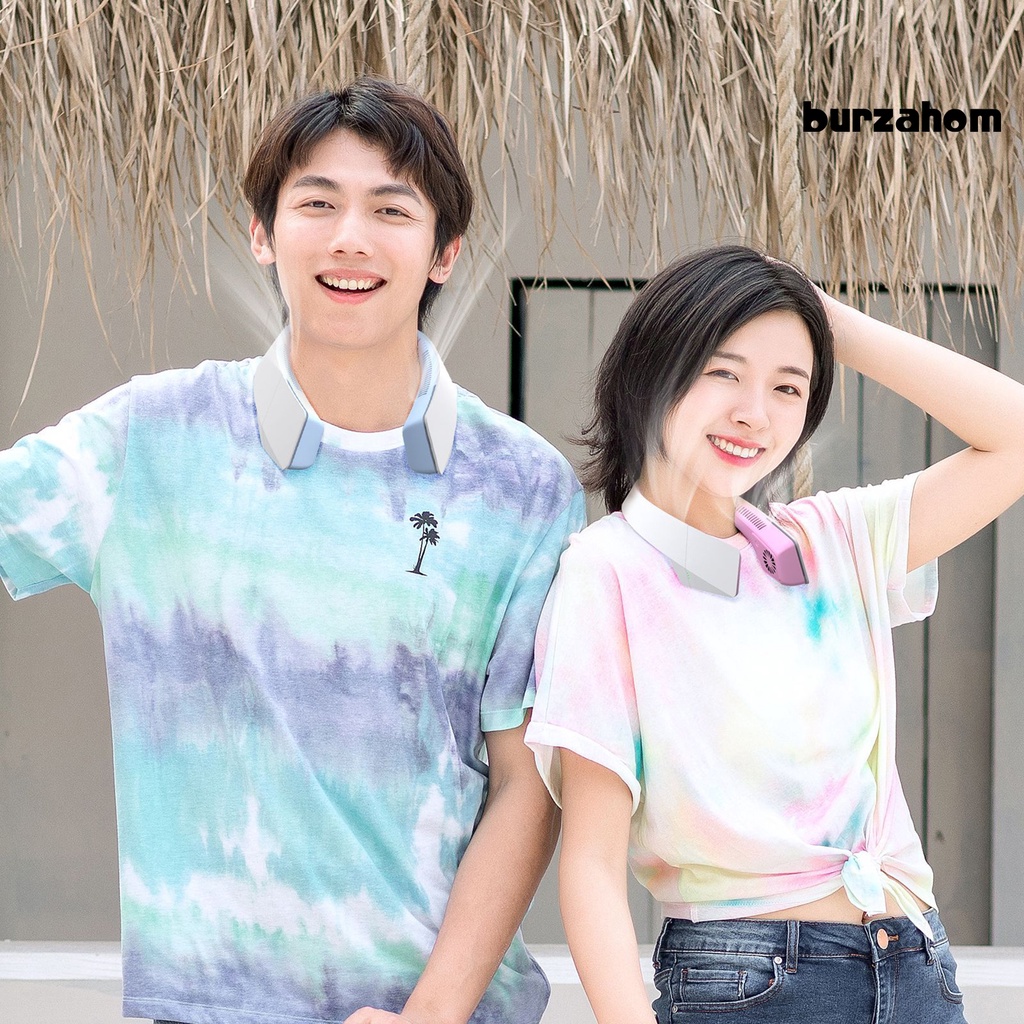 Quạt Làm Mát Đeo Cổ Sạc Nhanh Bằng Cổng USB Thiết Kế Hình Tai Nghe Mini Dành Cho Làm Việc