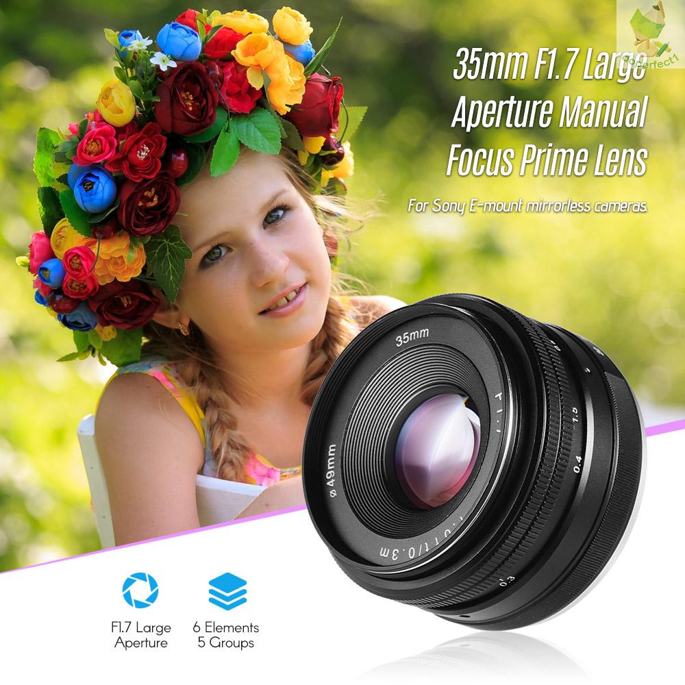 35mm f/1.7 Manual Focus Mirrorless Lens Prime Lens Large Aperture for Portrait Humanistic Street Photography for  E Moun   Came-6.5