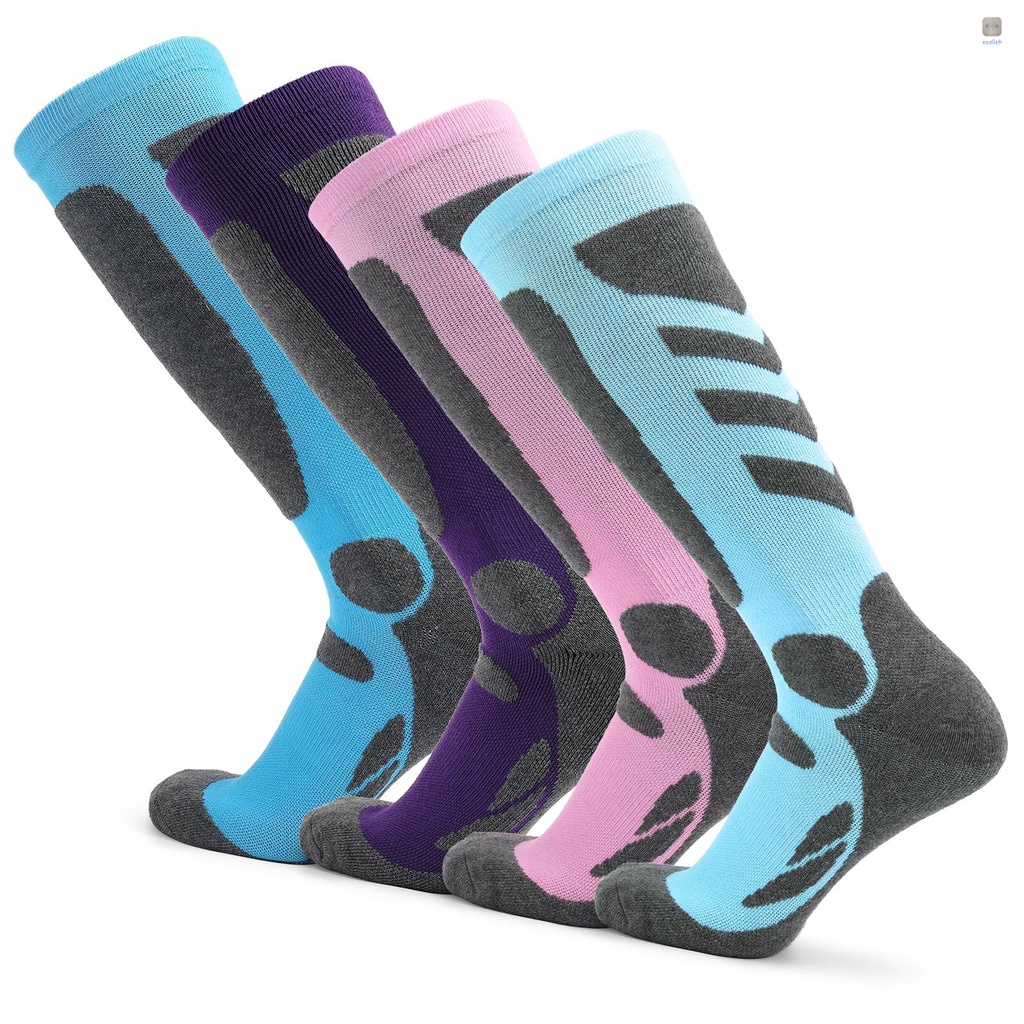 Lixada 2 Đôi Vớ Thể Thao Trượt Tuyết Dệt Kim Dày Thoáng Khí Nhanh Khô Chống Mài Mòn Cho Nữ