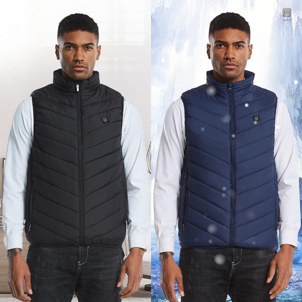 Áo Khoác Sưởi Ấm 3 Cấp Độ Có Khóa Kéo Màu Đen Kích Thước M Tiện Dụng Cho Các Hoạt Động Ngoài Trời