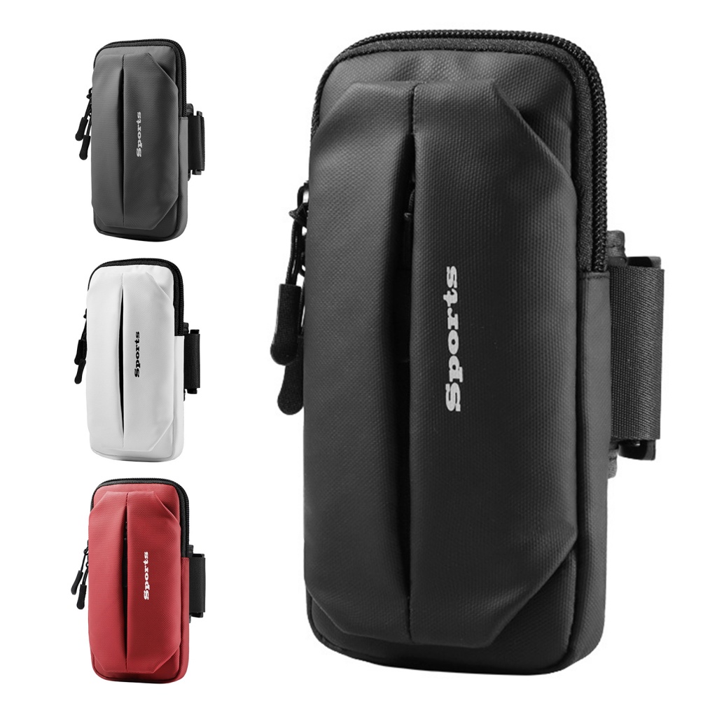 Nicetrave.mx Túi Đựng Điện Thoại Đeo Cánh Tay Tập Thể Dục Ngoài Trời Nhiều Lớp In Chữ Thời Trang Unisex