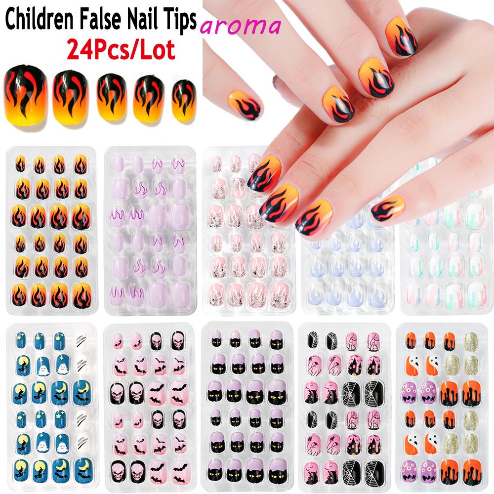 Móng Tay Giả Họa Tiết Hoạt Hình Nhiều Màu Sắc Trang Trí Nghệ Thuật Cho Bé