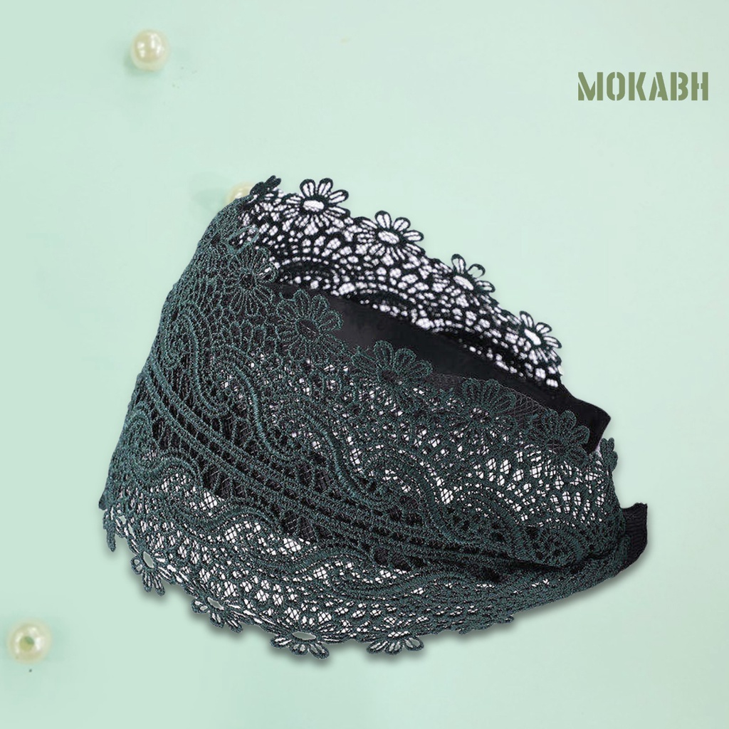 Băng Đô Cài Tóc Chống Trượt Phối Ren Thêu Họa Tiết Phong Cách Cổ Điển Thời Trang Cho Nữ