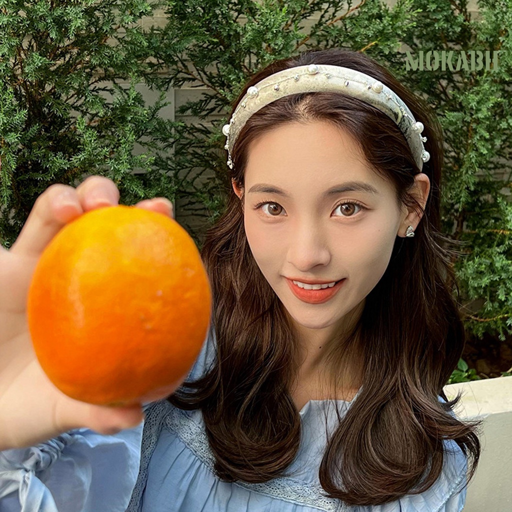 Băng Đô Cài Tóc Đính Đá Ngọc Trai Nhân Tạo Họa Tiết Da Báo Thời Trang Cho Nữ