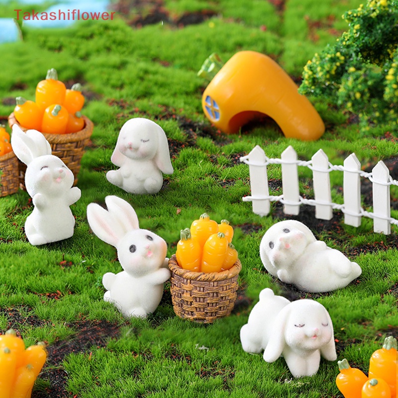 Mô Hình Chú Thỏ Dễ Thương Trang Trí Bánh Kem Sân Vườn