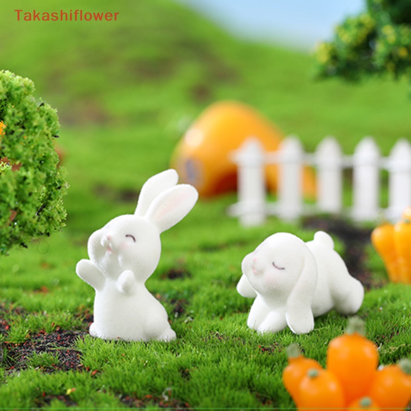 Mô Hình Chú Thỏ Dễ Thương Trang Trí Bánh Kem Sân Vườn