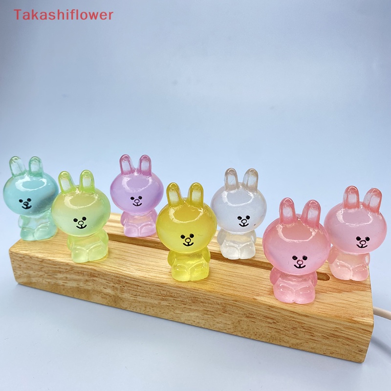 Phụ Kiện resin Thủ Công DIY Hình Thỏ Hoạt Hình Dễ Thương Màu Dạ Quang