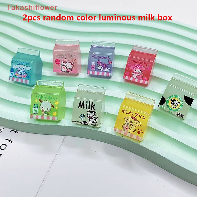 Set 2 Hộp Sữa Mini Bằng Nhựa Phát Quang Dùng Để Trang Trí