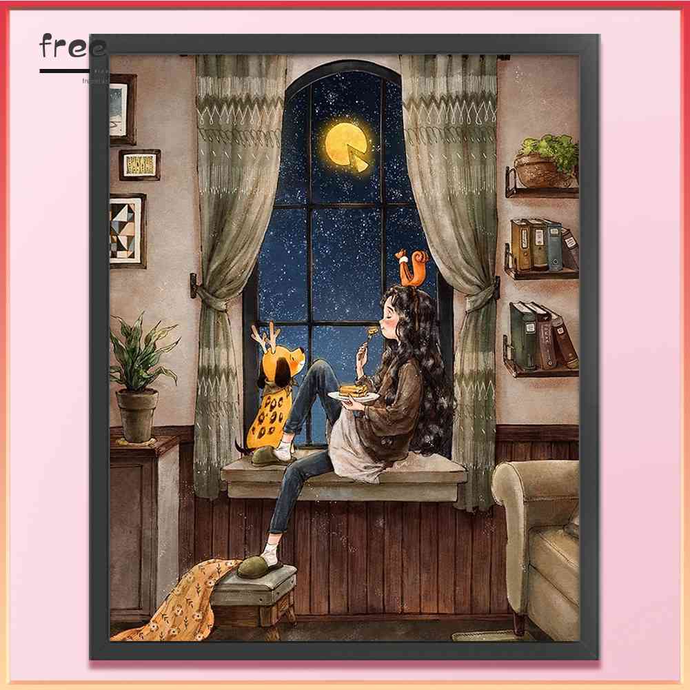 Toàn Bộ Bộ Tranh Thêu Chữ Thập 11CT Bằng cotton Thân Thiện Với Môi Trường Hình Cô Gái