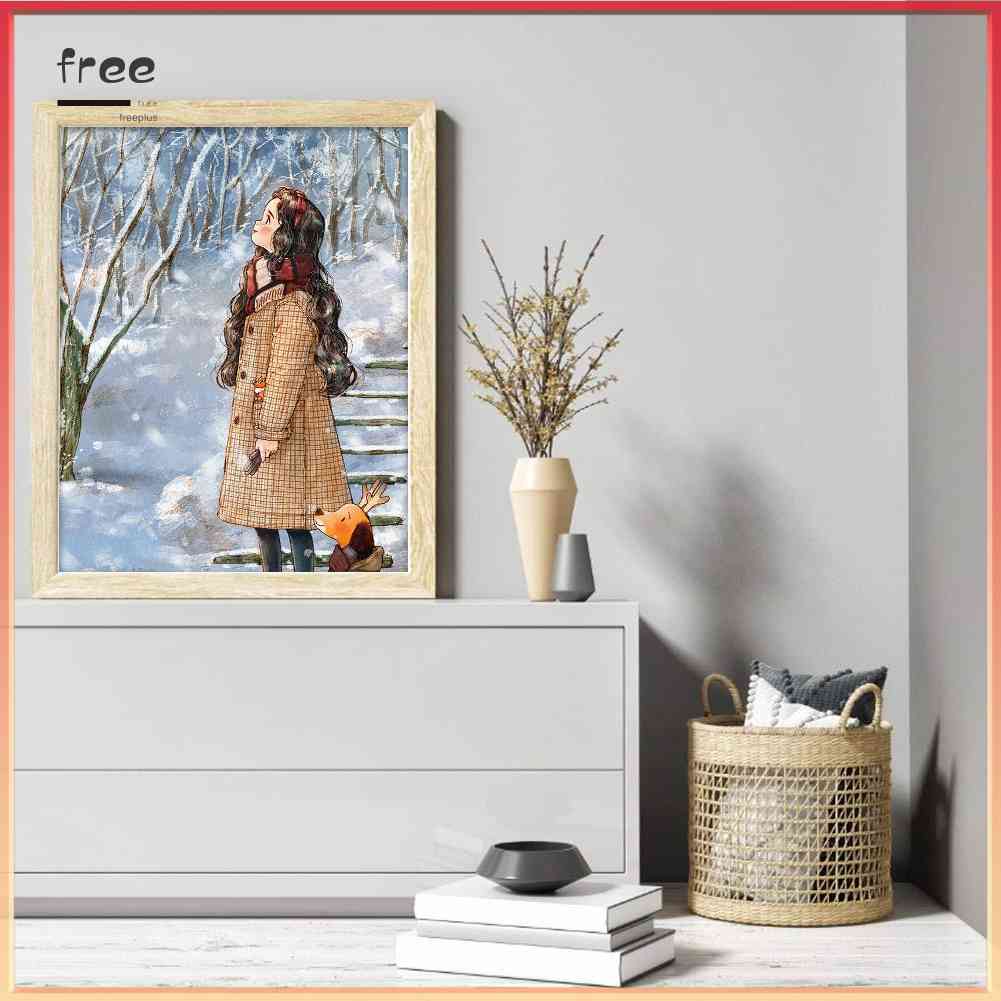 Toàn Bộ Bộ Tranh Thêu Chữ Thập 11CT Bằng cotton Thân Thiện Với Môi Trường Hình Cô Gái