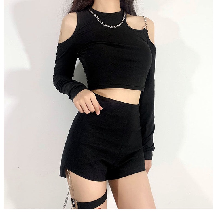 Áo baby tee Thun croptop Thun Ngắn Trễ Vai Màu Sắc Trơn Thời Trang Cho Nữ