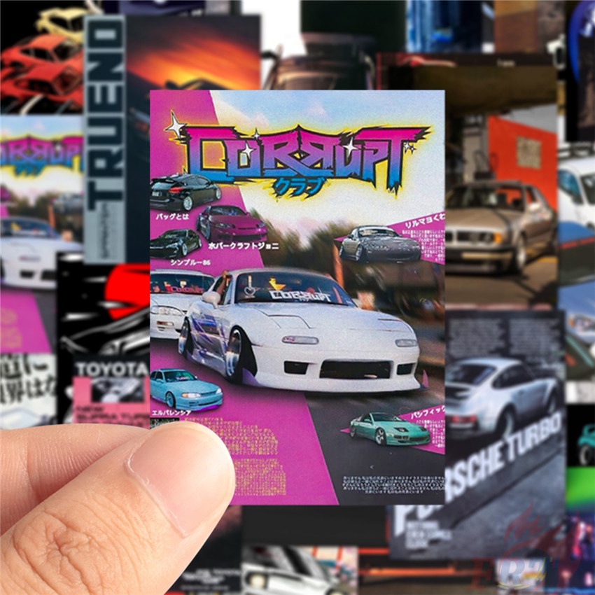 50 Cái / Bộ ❉ Racer. Jdm Áp Phích Dán Xe Hơi Series 01 ❉ Sticker Dán Tường Chống Thấm Nước Họa Tiết Doodle Hợp Thời Trang