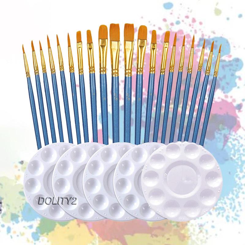 Set 2 / 25 Cọ Vẽ Tranh Sơn Dầu / Màu Nước Bằng Acrylic Tiện Dụng