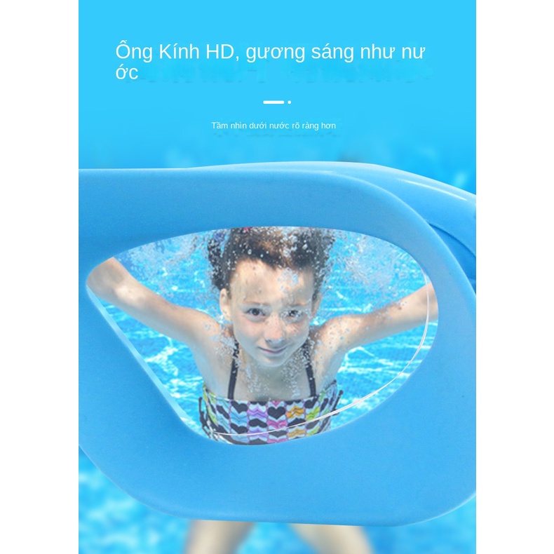 Kính Bơi Trong Suốt Chống Sương Mù Chống Thấm Nước Khung Lớn / Trung Bình / Chữ T Cho Trẻ Em