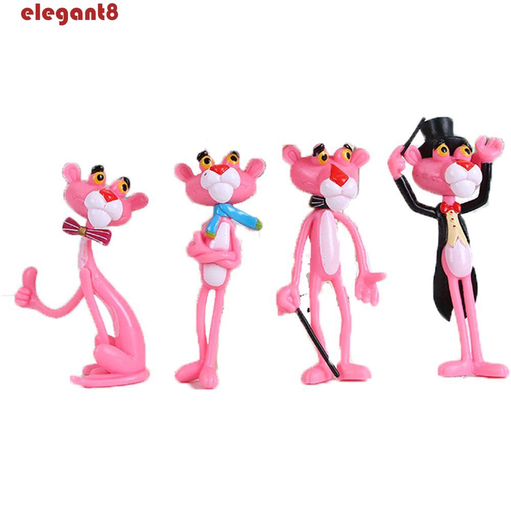 Mô Hình Chú Báo Hồng Mini Bằng PVC Dùng Trang Trí