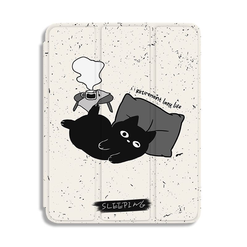 Ốp Máy Tính Bảng Mềm Họa Tiết Mèo Hoạt Hình Dễ Thương Có Ngăn Đựng Bút Cho iPad Gen10 7 / 8 / 9 Air4 Air5 Pro11 Pro12.9 mini6