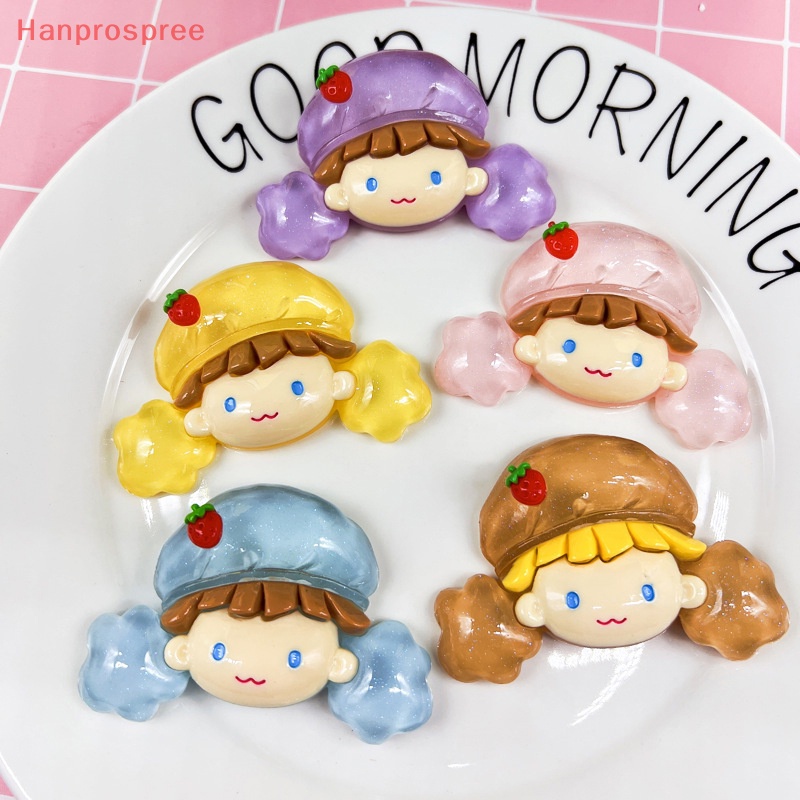 Hanprospree > 1 Kẹp Tóc Resin Resin Phát Quang Hình Cô Gái Bỏng Ngô Đáng Yêu DIY