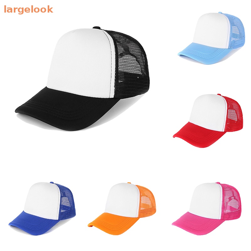 [Biglook] Mũ Lưỡi Trai Cotton &amp; polyester Phối Lưới Xốp Điều Chỉnh Được Thời Trang Mùa Hè Unisex