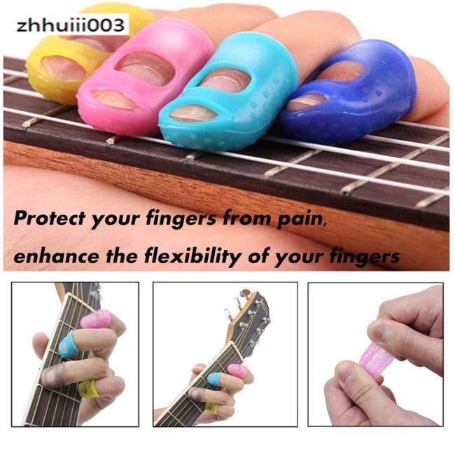 Set 5 Vỏ Bọc Ngón Tay Chống Trượt Giảm Đau Khi Chơi Đàn Ukulele / Điện / Guitar Acoustic