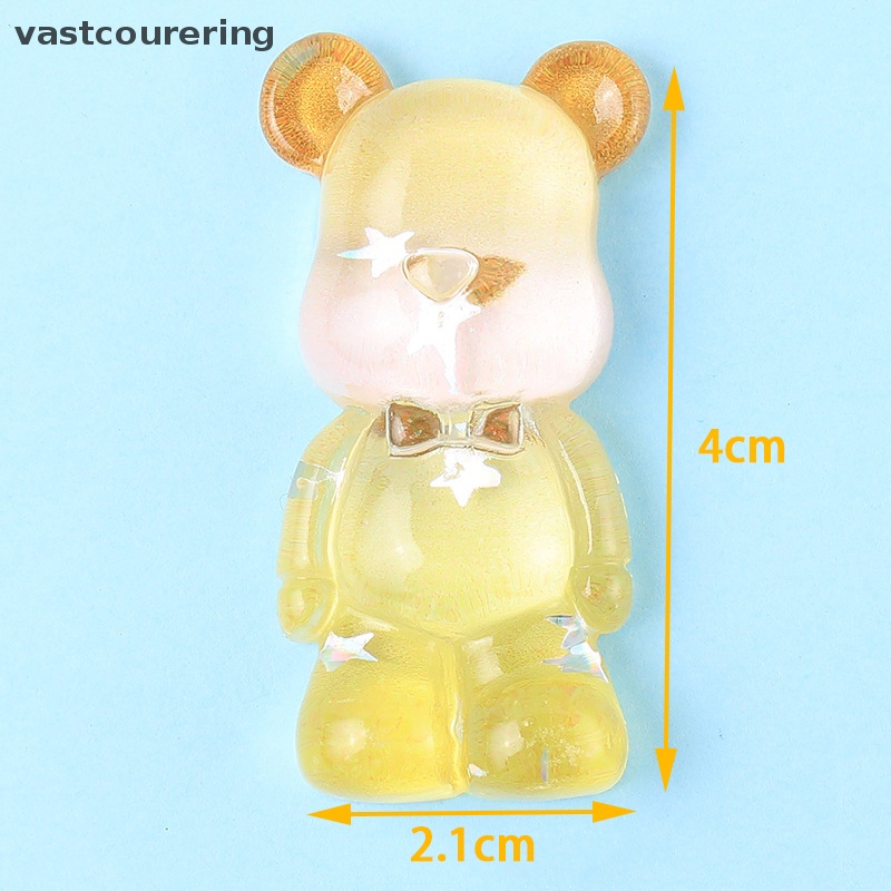 Vast Kẹp Tóc Nhựa Resin Trong Suốt Hình Gấu Hoạt Hình Kawaii Đáng Yêu