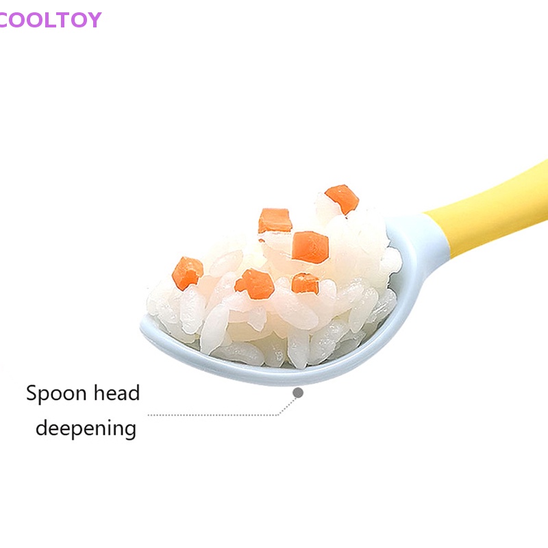 Set 2 Muỗng Nĩa Bằng Nhựa PP + TPE Mềm Tập Ăn Cho Bé