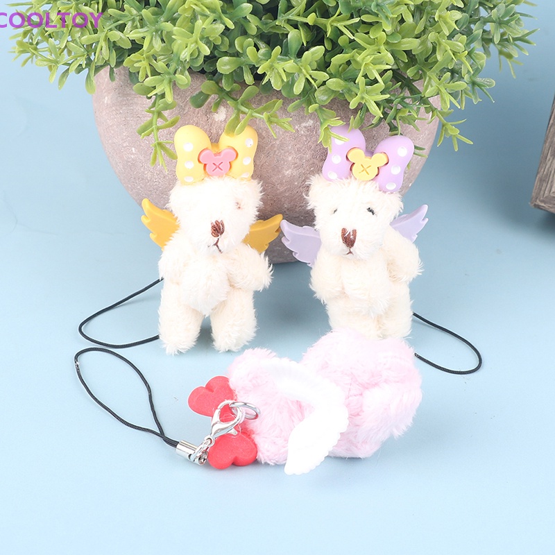 Cooltoy Móc Khóa Điện Thoại / Túi Xách / Móc Khóa Hình Cánh Gấu Nhồi Bông Thủ Công DIY Đáng Yêu