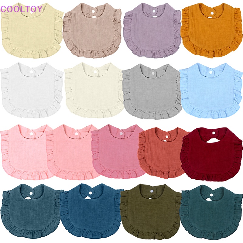 1 Yếm Ăn Vải Cotton Mềm Phối Ren Có Thể Điều Chỉnh Cho Bé