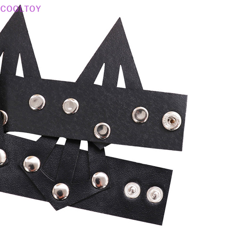 Băng Đô Cài Tóc Hình Vương Miện Bằng Da Màu Đen Phong Cách Gothic Cổ Điển