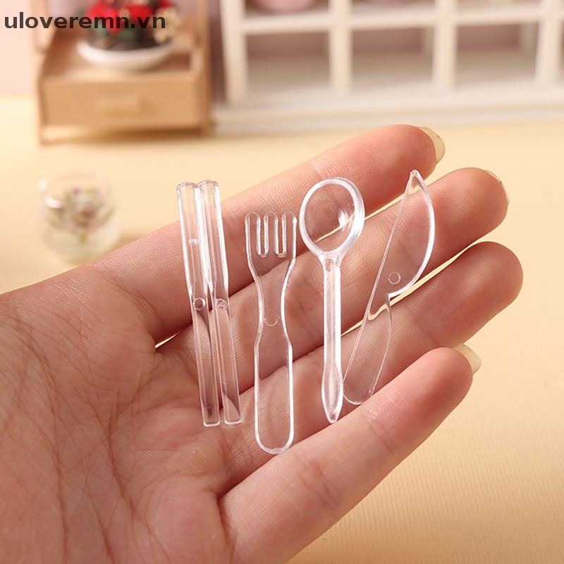 1 Bộ Muỗng Nĩa Trang Trí Nhà Búp Bê Tỉ Lệ 1: 6