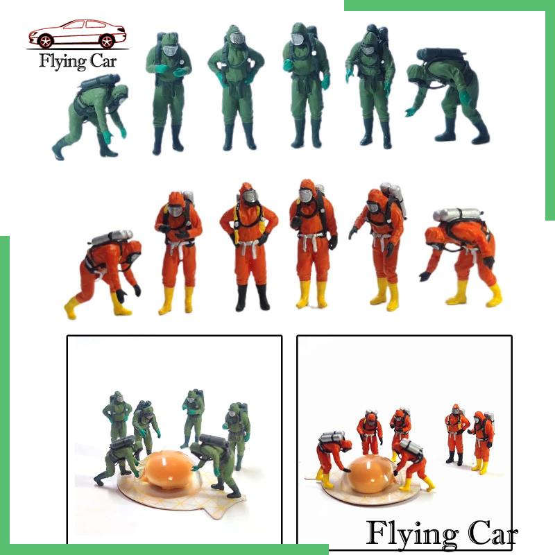 [Lzdjfmy2] 6x 1: 64 Người Lính Cứu Hỏa Trang Trí Tiểu Cảnh