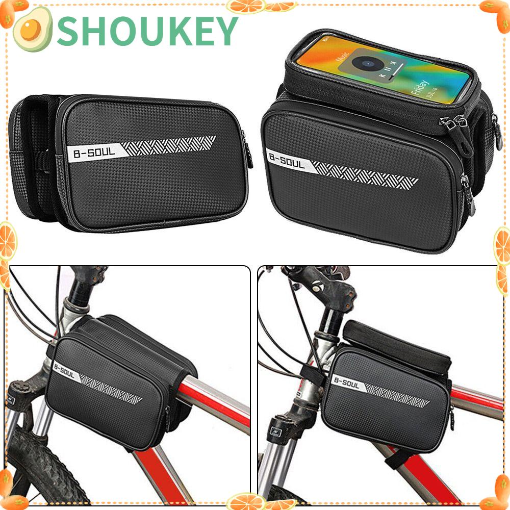 Túi Đựng Điện Thoại Họa Tiết Phản Quang Chống Thấm Nước Gắn Khung Trước Xe Đạp SHOUKEY