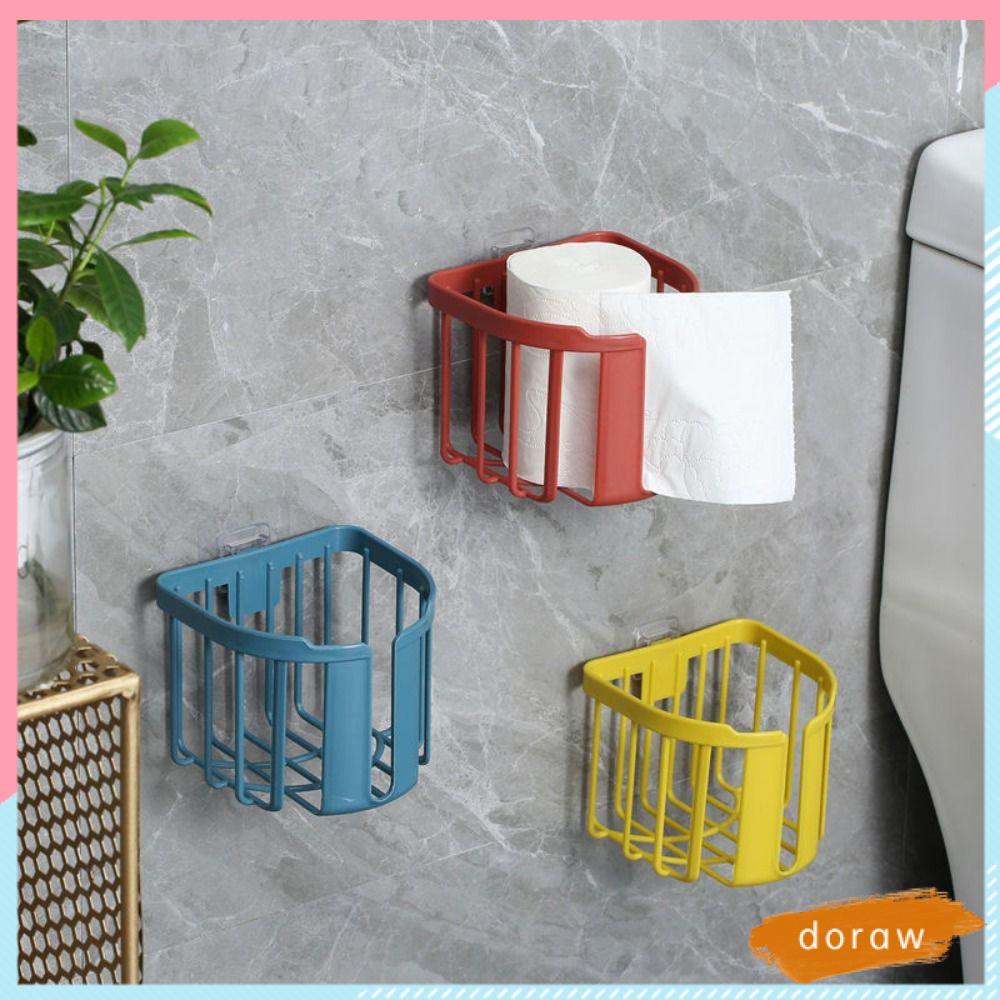 Giá Đỡ Khăn Giấy Bằng Nhựa Gắn Tường Không Cần Đục Lỗ