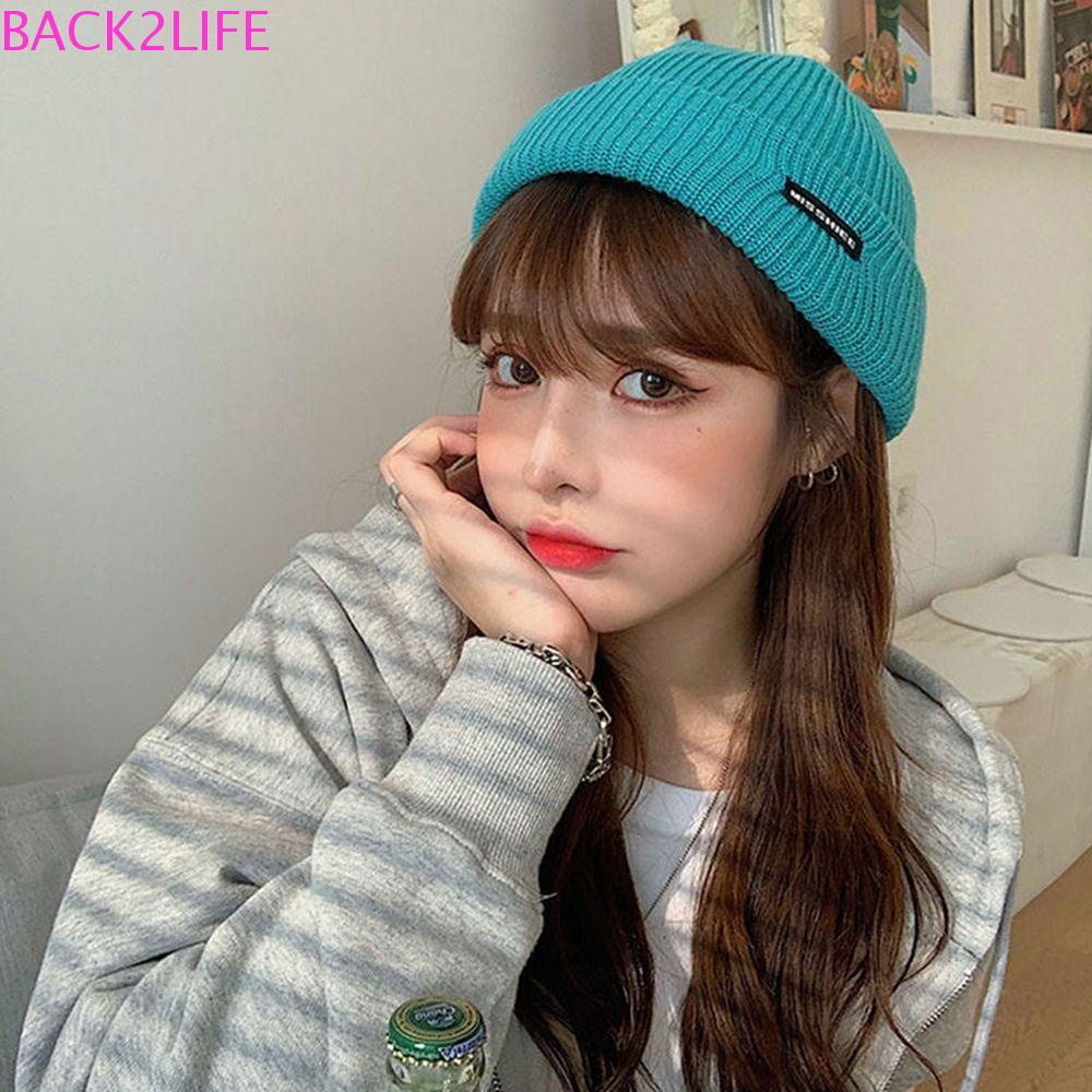 Mũ Len Beanie In Chữ Back2Lilife Màu Kẹo Ngọt Thời Trang Thu Đông Cho Nữ