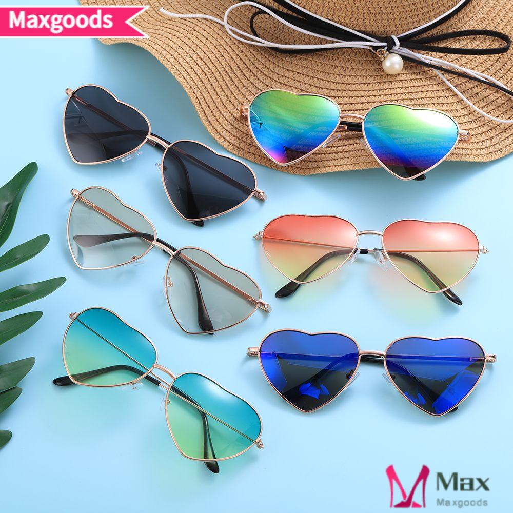 Kính Mát Gọng Kim Loại Hình Trái Tim Chống Tia UV 400