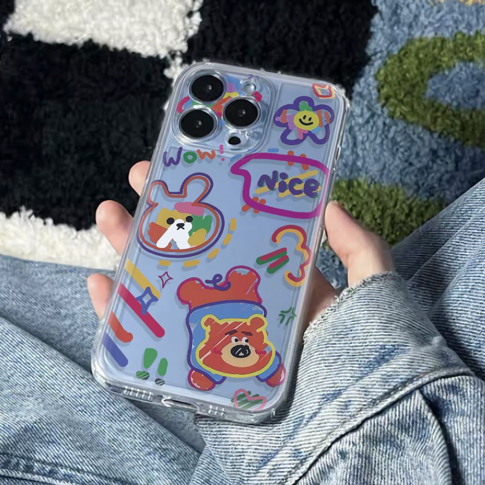 ✅Ốp Điện Thoại Pc Mềm Chống Sốc In Hình Gấu Thỏ 1378 max Apple plus iPhone1214pro 11 6In 4OPC