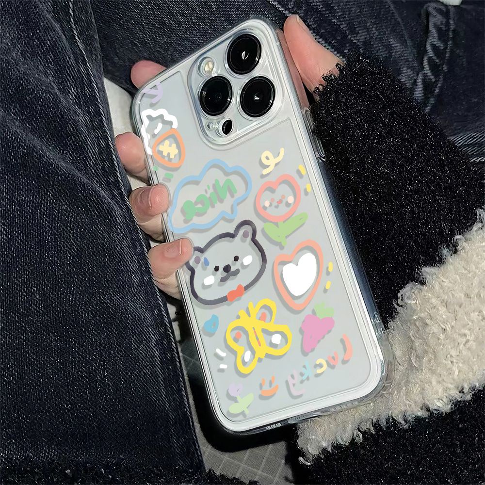 ✅Ốp Điện Thoại Thời Trang Cho Iphone 6S Plus 6121314Ốp Điện Thoại Mềm Chống Sốc Họa Tiết Bướm Và Gấu Cho Apple Pro78 max 11 VB2L