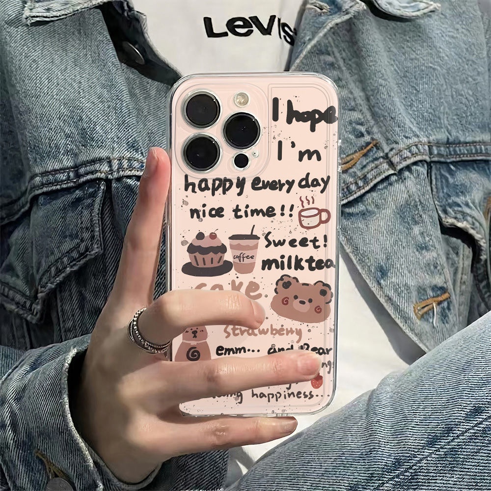 ✅Ốp Điện Thoại Dẻo Họa Tiết Chú Gấu Dễ Thương Chống Sốc Cho Iphone 14pro 11iPhone12 Plus6In 1378 max H8XD