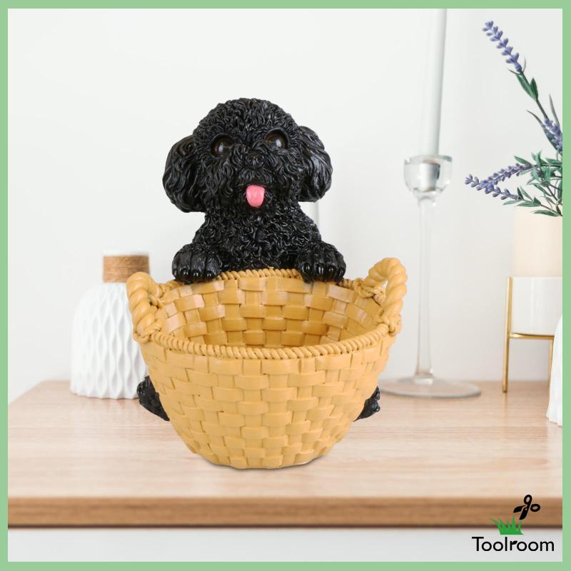 Tượng Cún Con Có Giỏ Đựng Đồ Trang Trí Cho Nhà Hàng / Văn Phòng